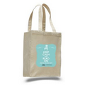 Natural Canvas Tote Bag w/ 25" Self Handle - 1 Color (10.5"x14"x5")